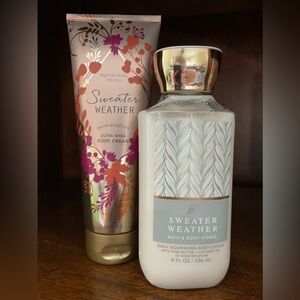🍁 SWEATER WEATHER LOT OF 2! Bath Body Works Cream & Lotion Retired Ultra Shea